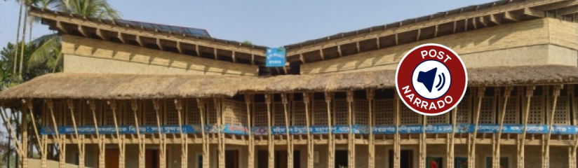 Centro comunitário de bambu e barro construído por mulheres é premiado em Bangladesh
